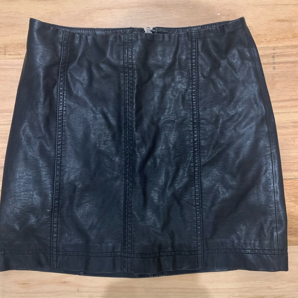 Free People leather mini skirt, worn once - Picture 1 of 4